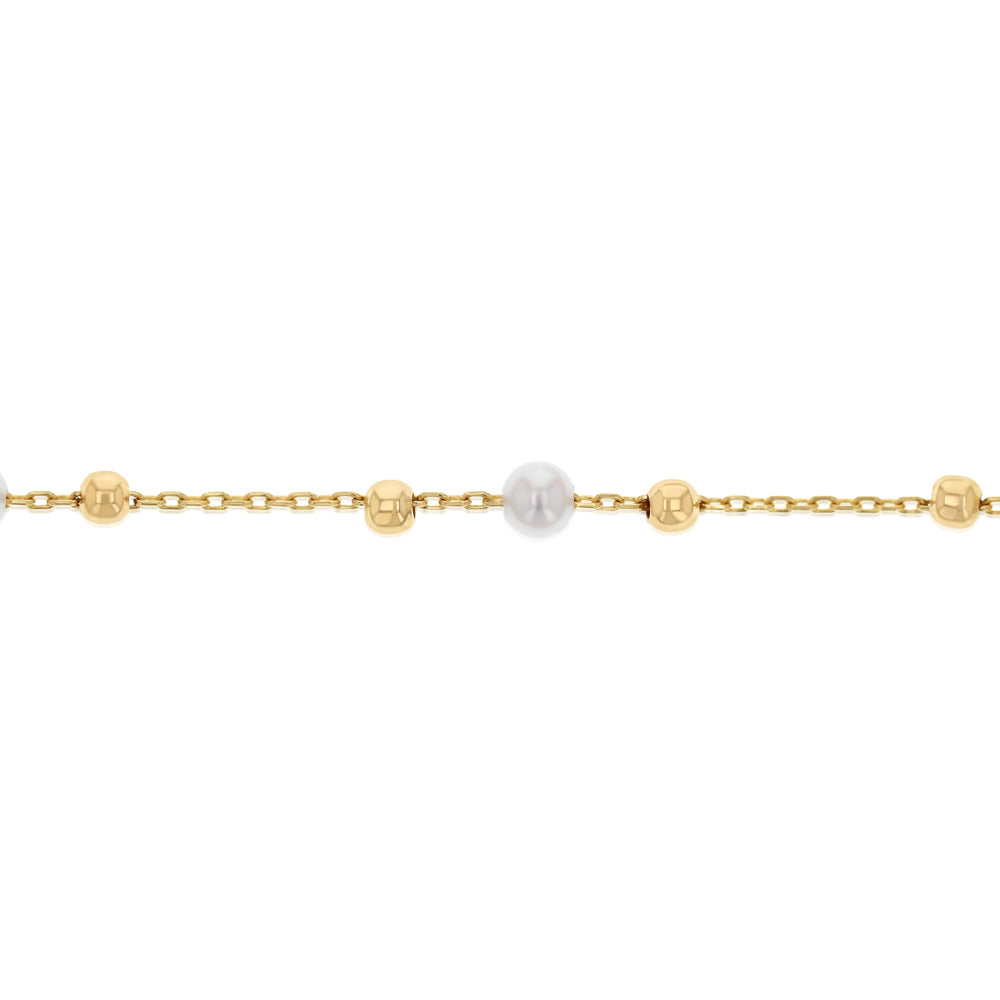 Freshwater Pearl Fancy Bracelet 19.10cm in 9ct Yellow Gold - Image 3