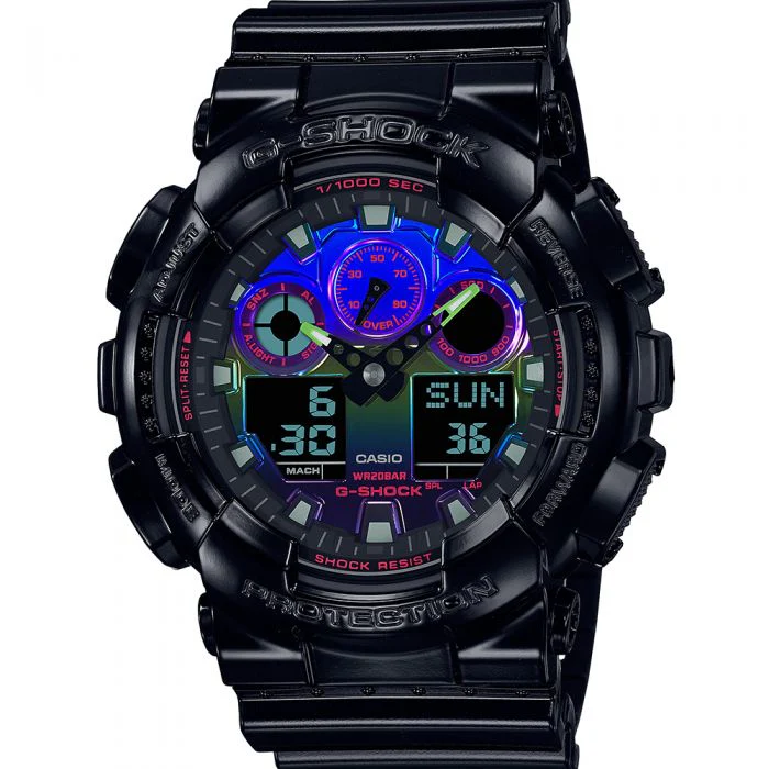 G-Shock GA100RGB-1 Garish Rainbow Gamers Mens Watch