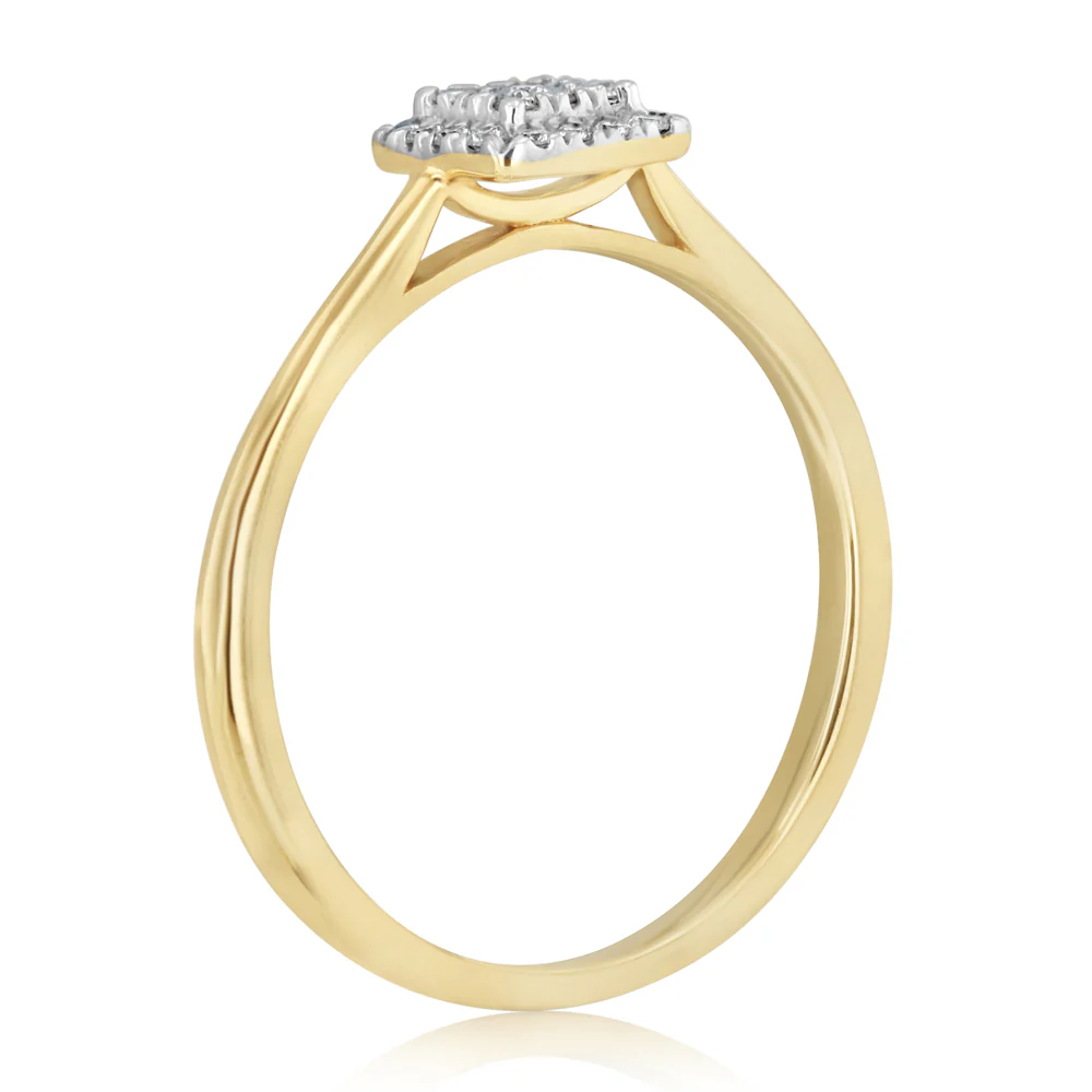 Luminesce Lab Grown 1/10 Carat Diamond Ring in 9ct Yellow Gold - Image 3