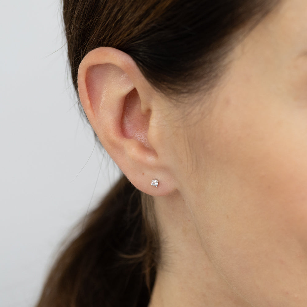 Luminesce Lab Grown 1/10 Carat Diamond Stud Earrings in Sterling Silver - Image 2