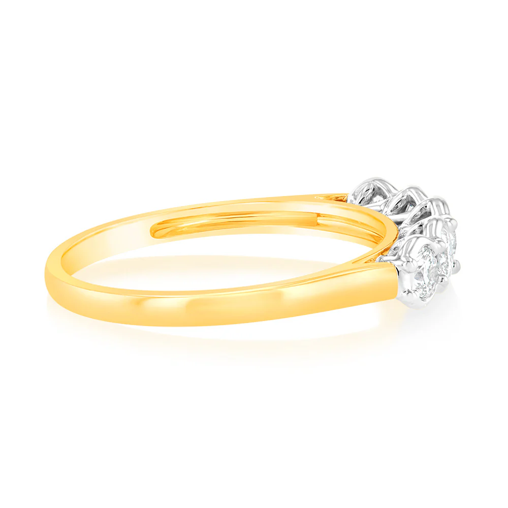 Luminesce Lab Grown 1/2 Carat Diamond 5-Stone Ring in 9ct Yellow Gold - Image 2