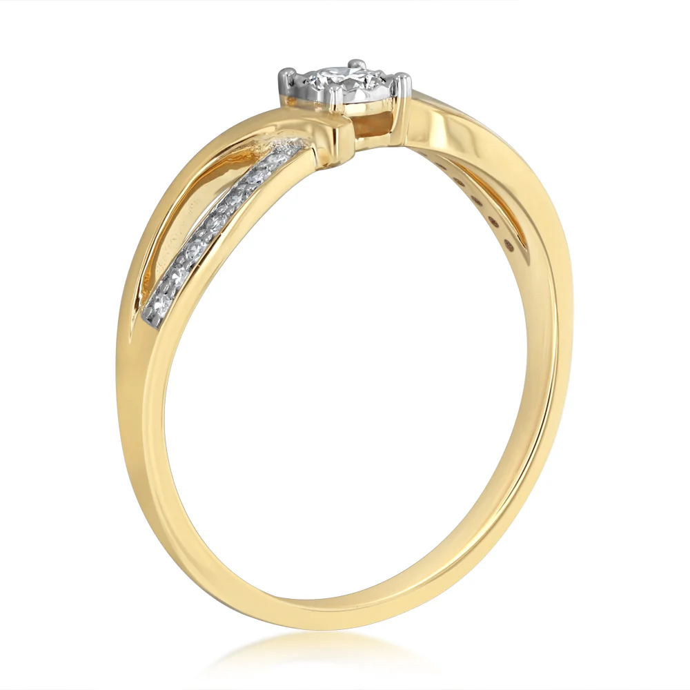 Luminesce Lab Grown 1/5 Carat Diamond Ring in 9ct Yellow Gold - Image 3