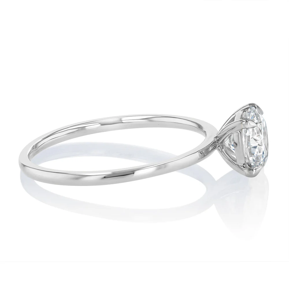 Luminesce Lab Grown 1 Carat Diamond Solitaire Ring in 9ct White Gold - Image 2