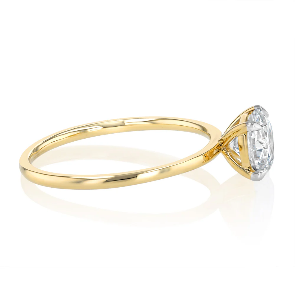 Luminesce Lab Grown 1 Carat Diamond Solitaire Ring in 9ct Yellow Gold - Image 2