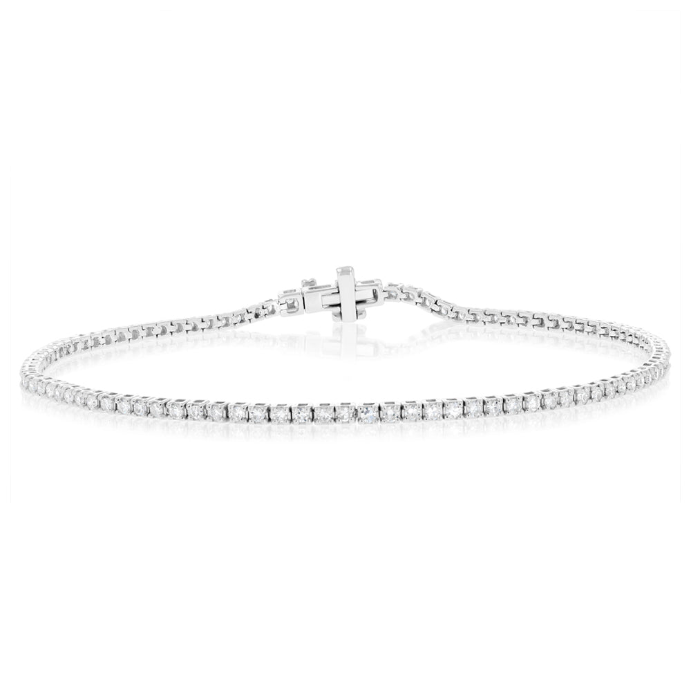 Luminesce Lab Grown 1 Carat Diamond Tennis Bracelet in Sterling Silver - Image 6