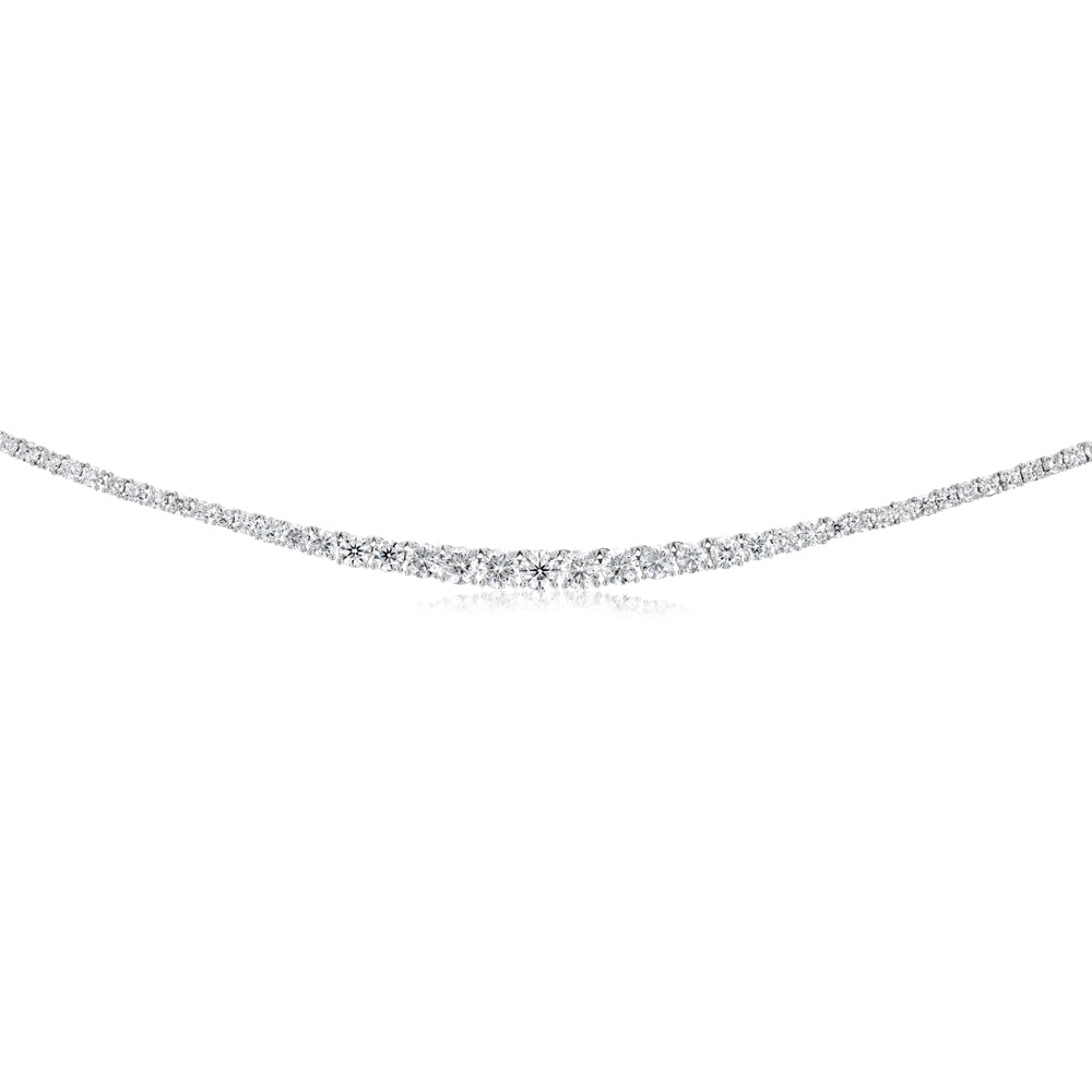 Luminesce Lab Grown 10 Carat Diamond Tennis Necklace in 9ct White Gold - Image 2