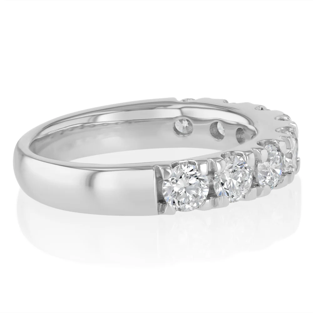 Luminesce Lab Grown 2 Carat Diamond Eternity Straight Ring in Sterling Silver - Image 2