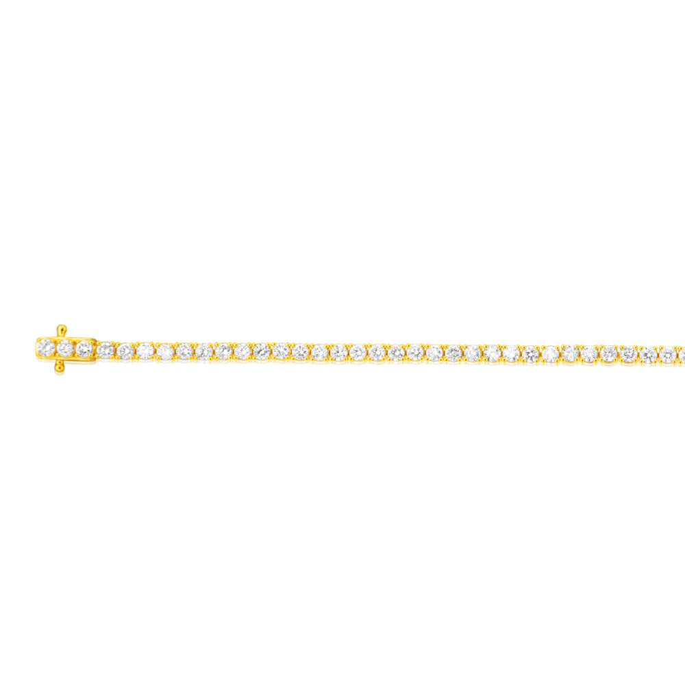 Luminesce Lab Grown 4 Carat Diamond 17.5cm Tennis Bracelet in Gold Plated Silver - Image 2