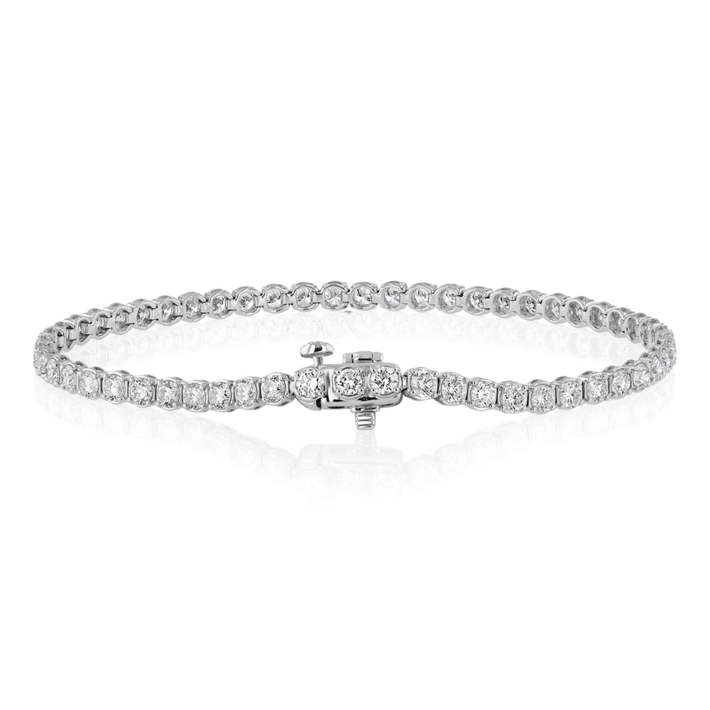 Luminesce Lab Grown 4 Carat Diamond Tennis Bracelet in Platinum - Image 4