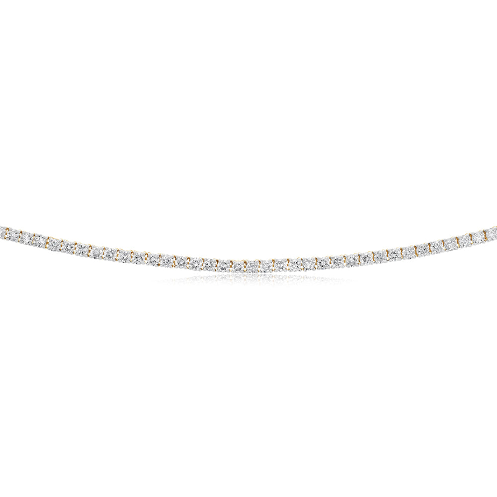 Luminesce Lab Grown 5 Carat Diamond 46cm Tennis Necklace in 9ct Yellow Gold - Image 2