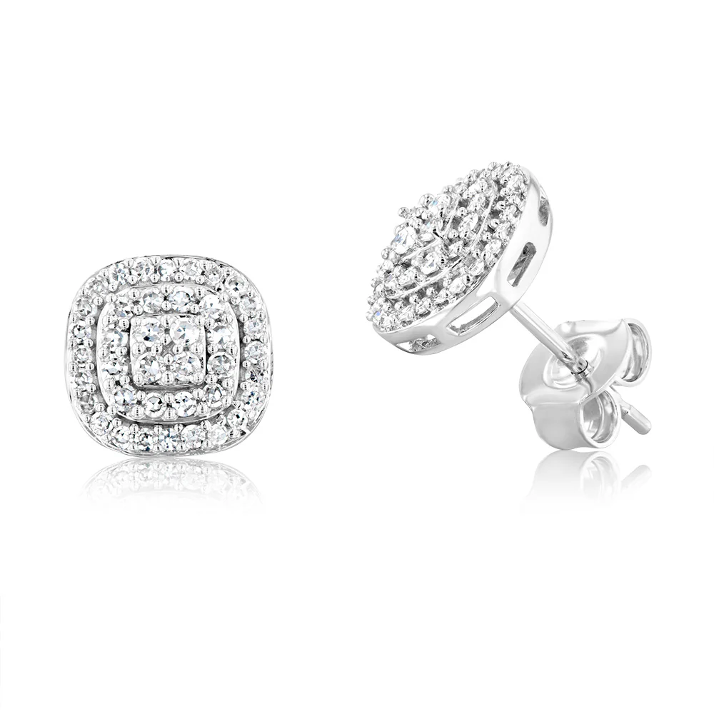 Luminesce Lab Grown 9ct White Gold 0.30Carat Diamond Stud Earrings