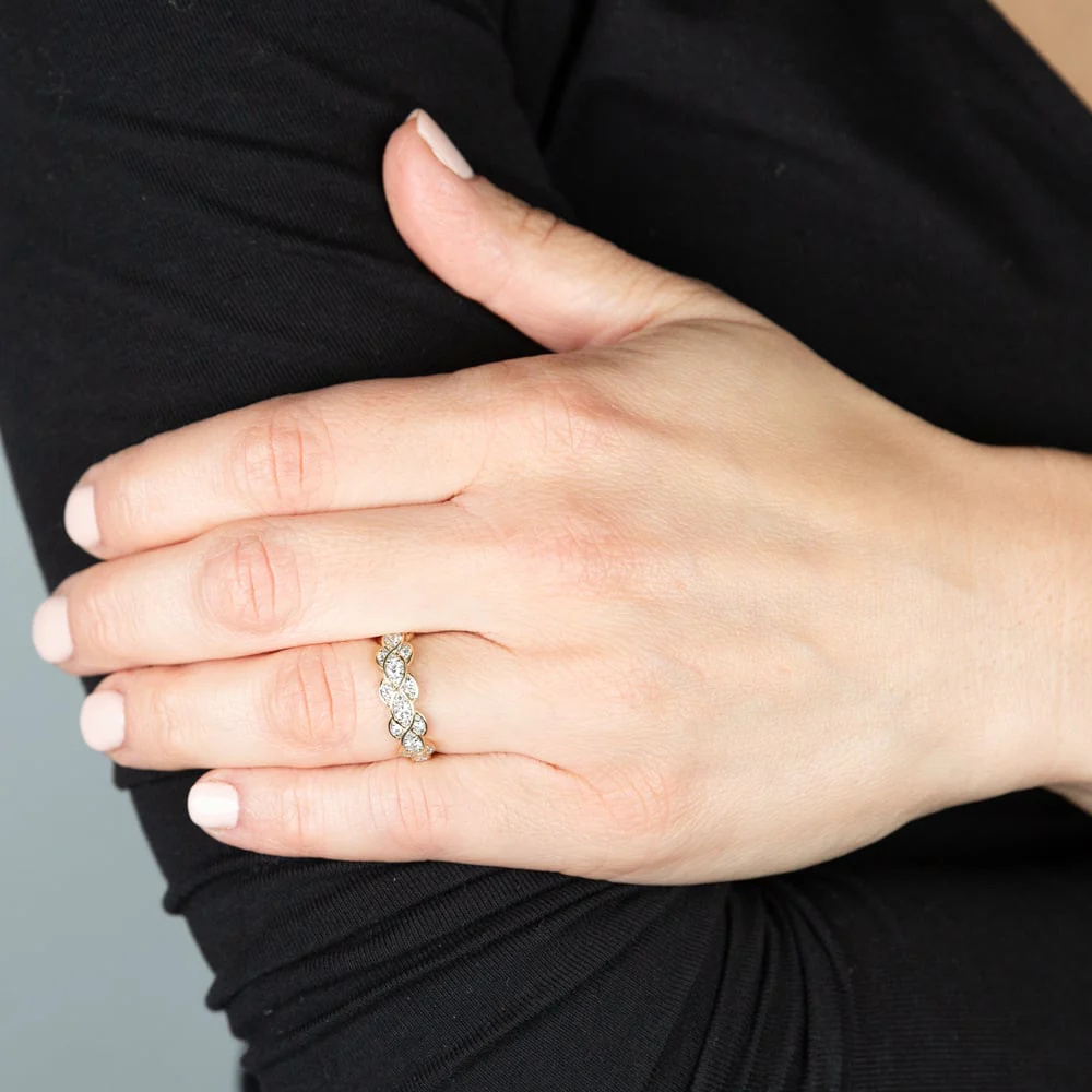 Luminesce Lab Grown Diamond 1/2 Carat Infinity Dress Ring in 9ct Yellow Gold - Image 3
