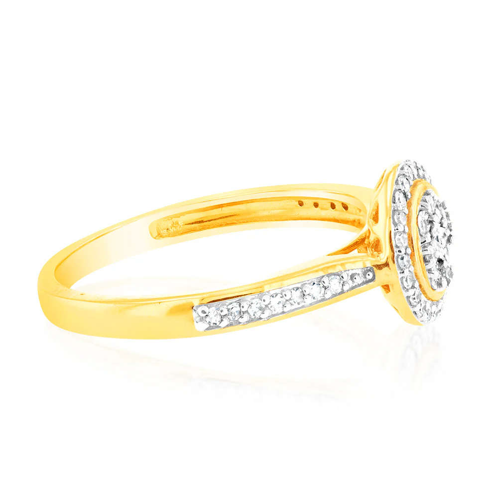 Luminesce Lab Grown Diamond 1/5 Carat Dress Ring in 9ct Yellow Gold - Image 2