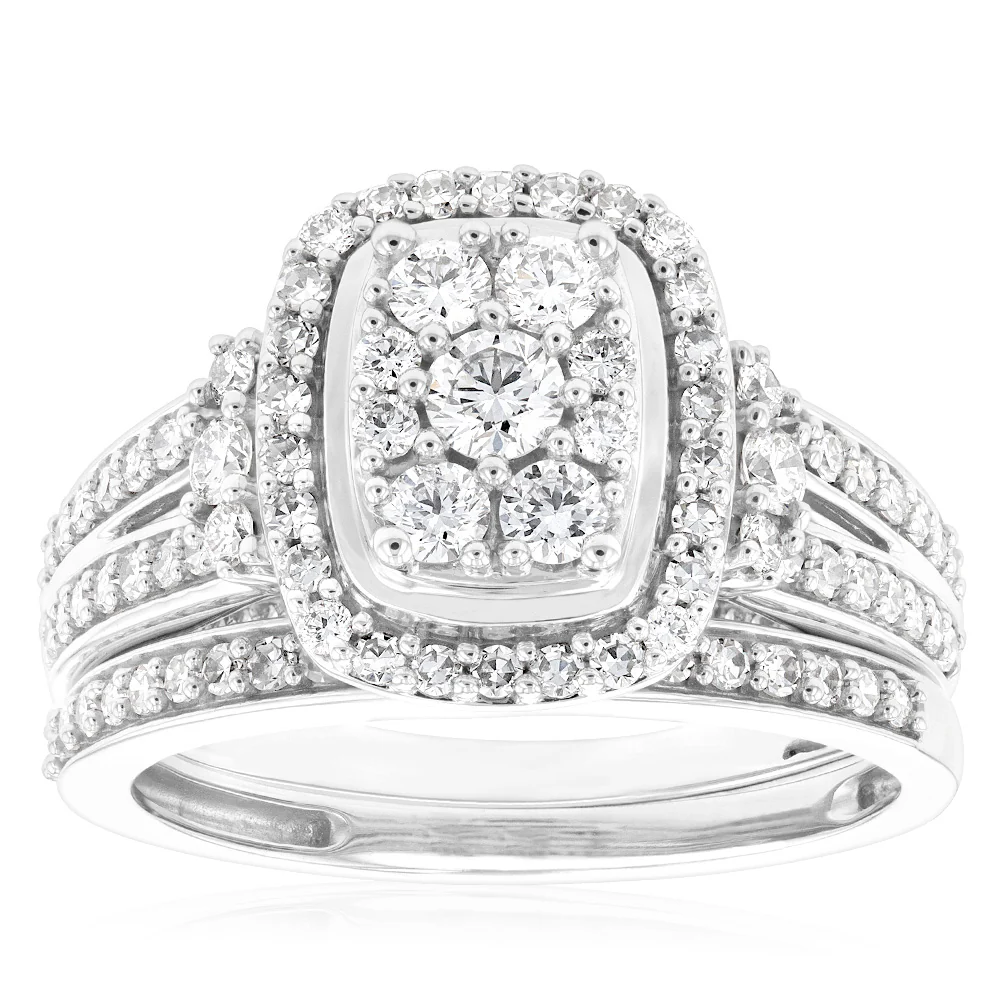 Luminesce Lab Grown Diamond Bridal Set .95Carat in  set in 10ct White Gold