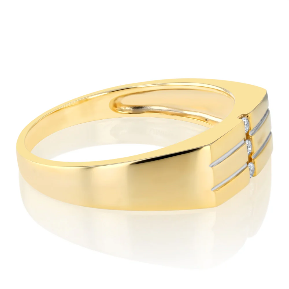 Luminesce Lab Grown Diamond Gents Ring in Gold Plated Sterling Silver - Image 2