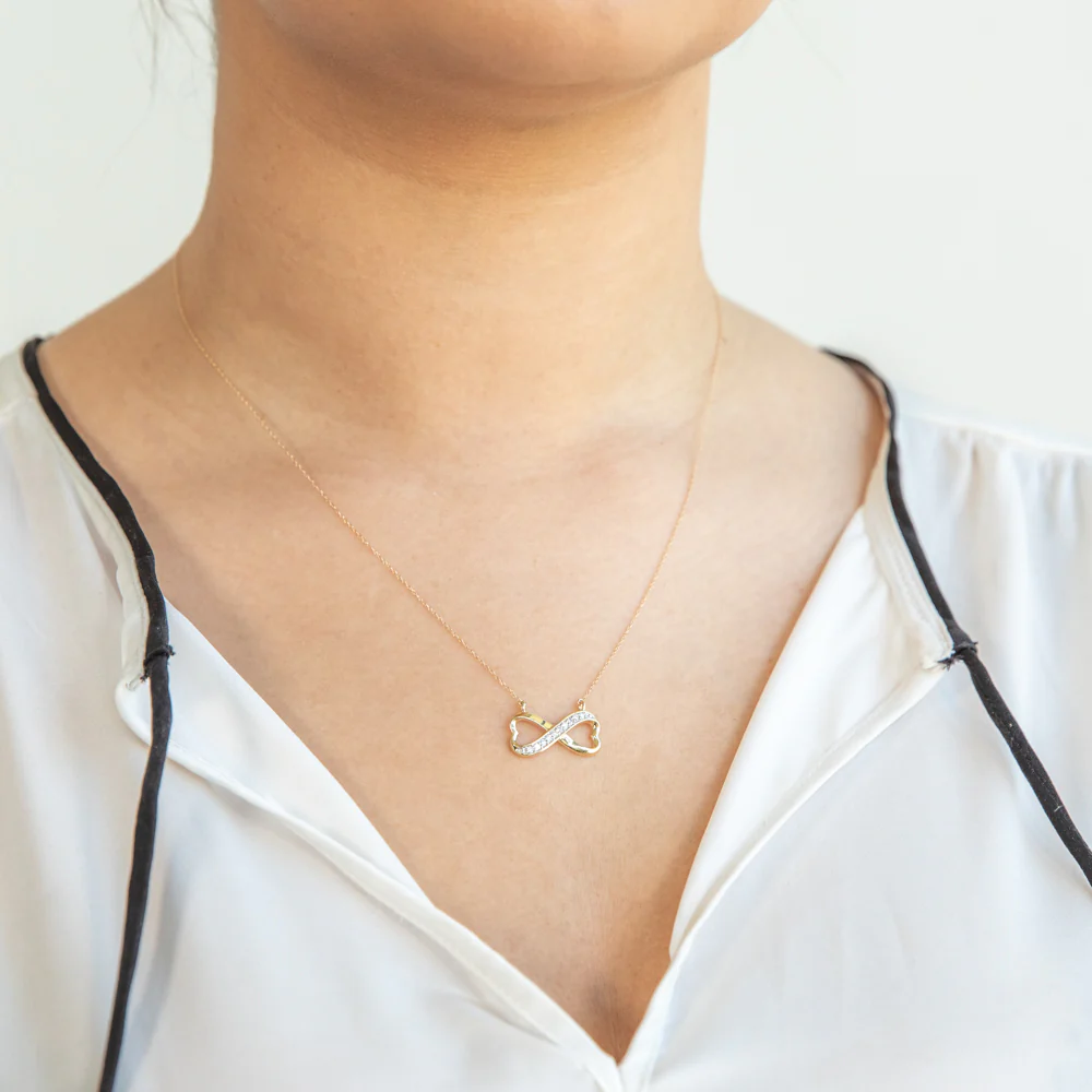 Luminesce Lab Grown Infinity Diamond Pendant in 9ct Yellow Gold - Image 2