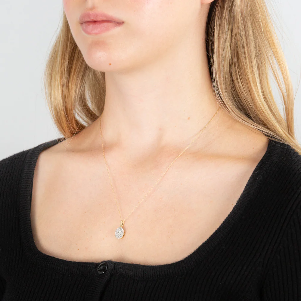 Luminesce Lab Grown Oval Diamond Pendant in 9ct Yellow Gold - Image 2