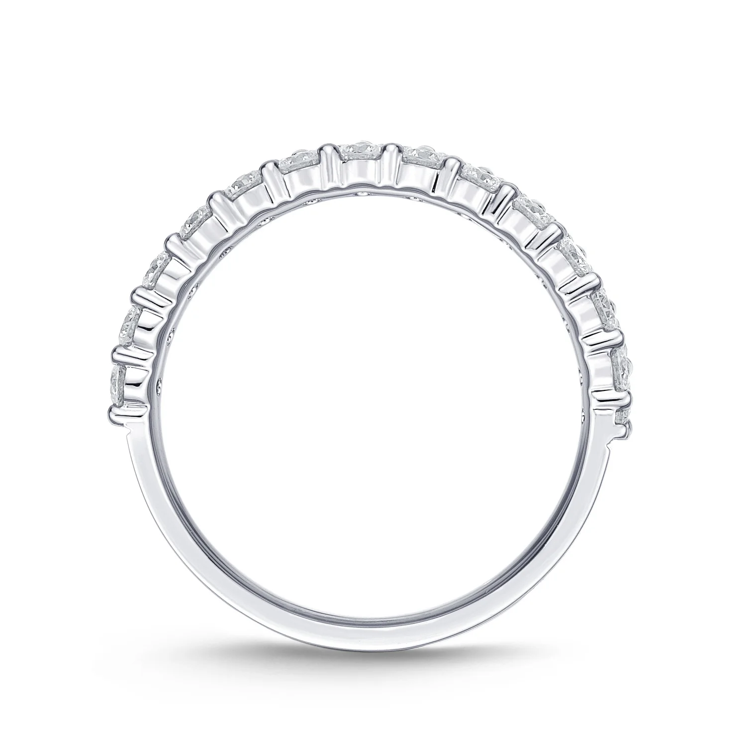 Memoire 18ct White Gold 1 Carat Diamond Paramount Half Round Eternity Ring 4.5mm - Image 2