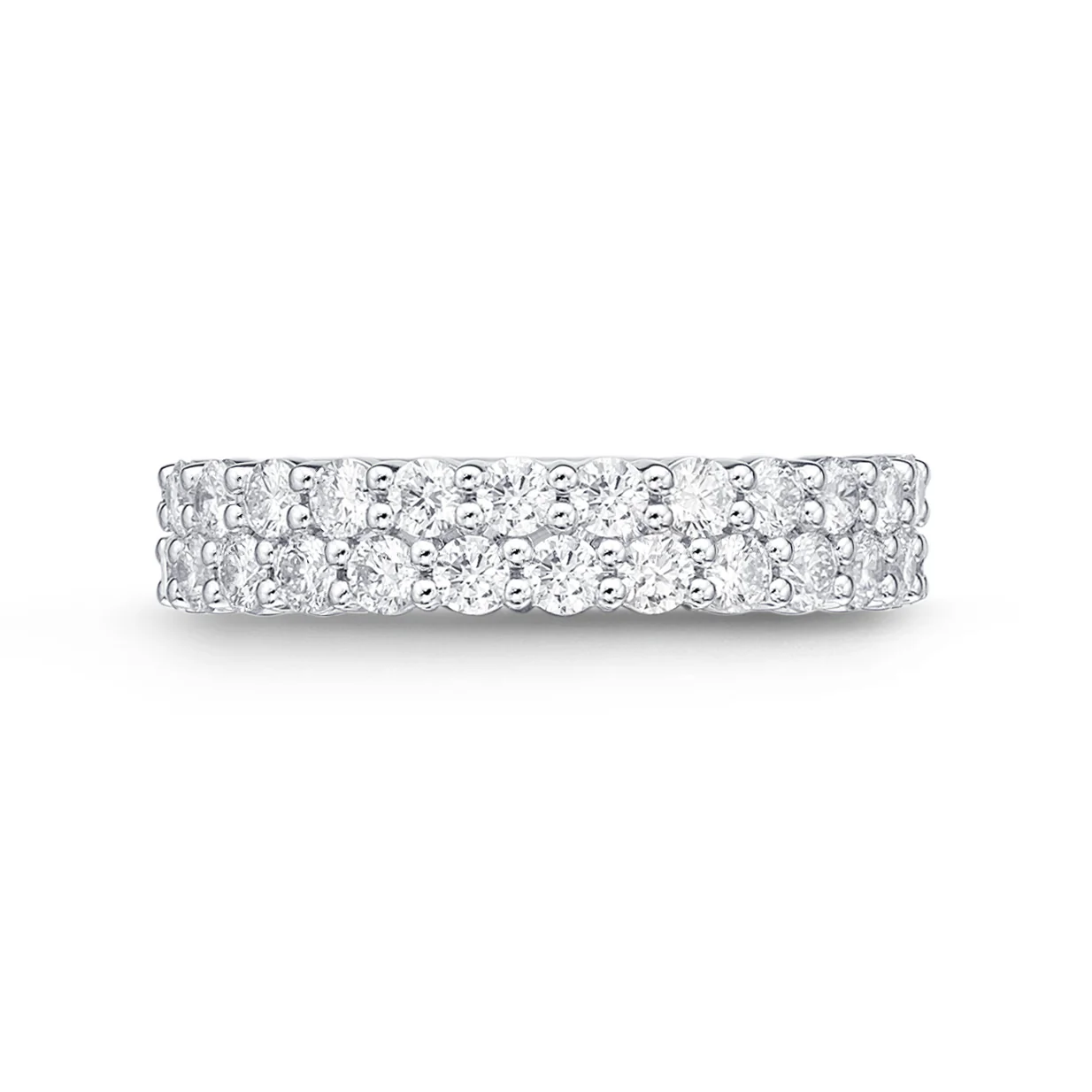 Memoire 18ct White Gold 1 Carat Diamond Paramount Half Round Eternity Ring 4.5mm - Image 3
