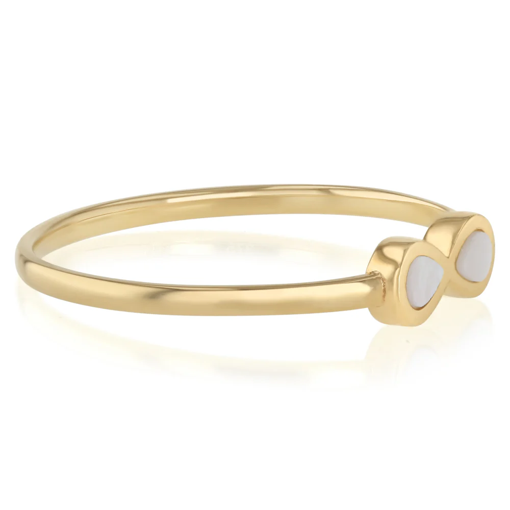 Mother of Pearl Infinity Ring in 9ct Yellow Gold - Image 2