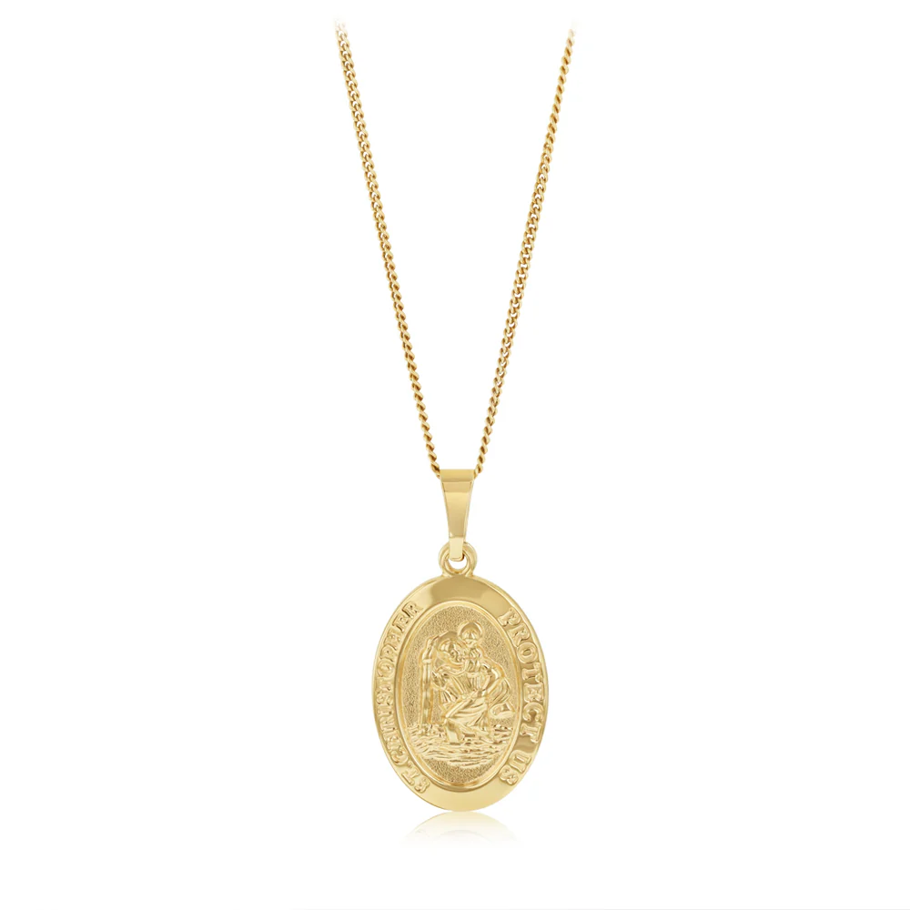 Oval Medallion Pendant in 9ct Yellow Gold
