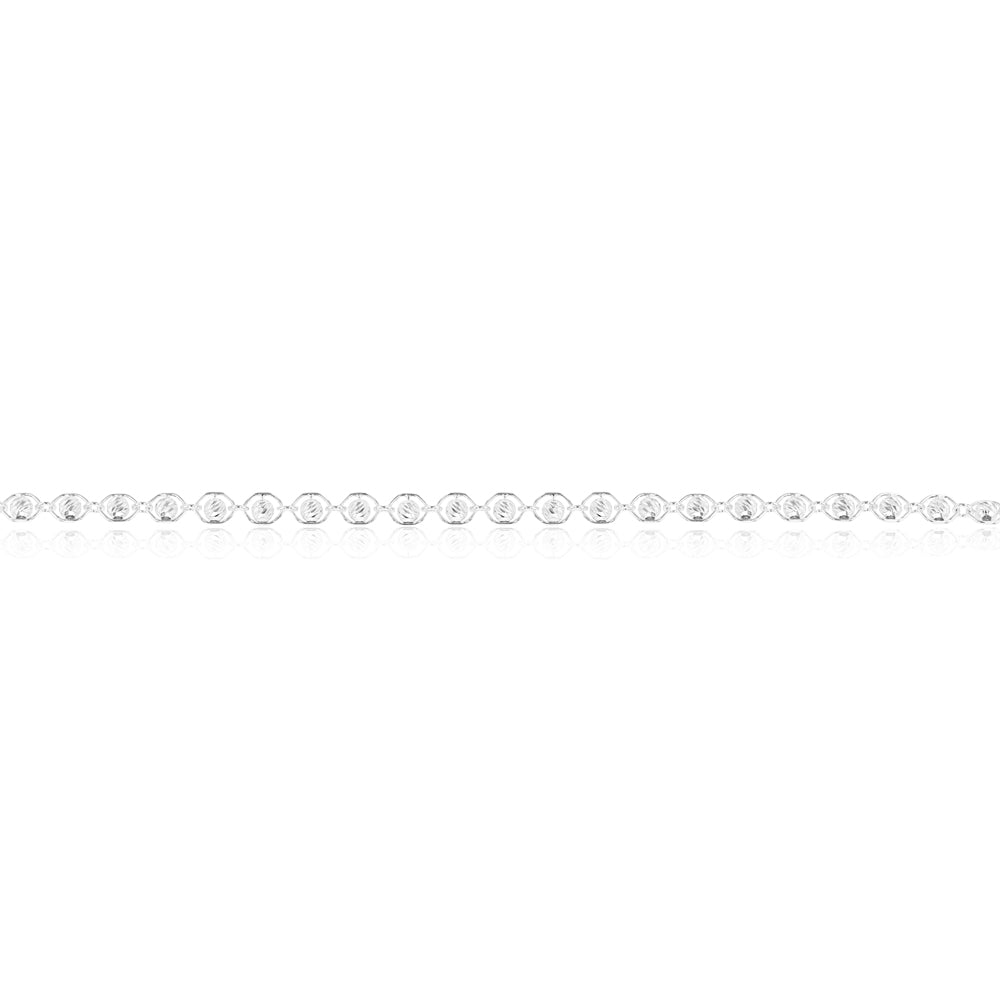 Sterling Silver 20cm Fancy Link and Ball Bracelet - Image 2