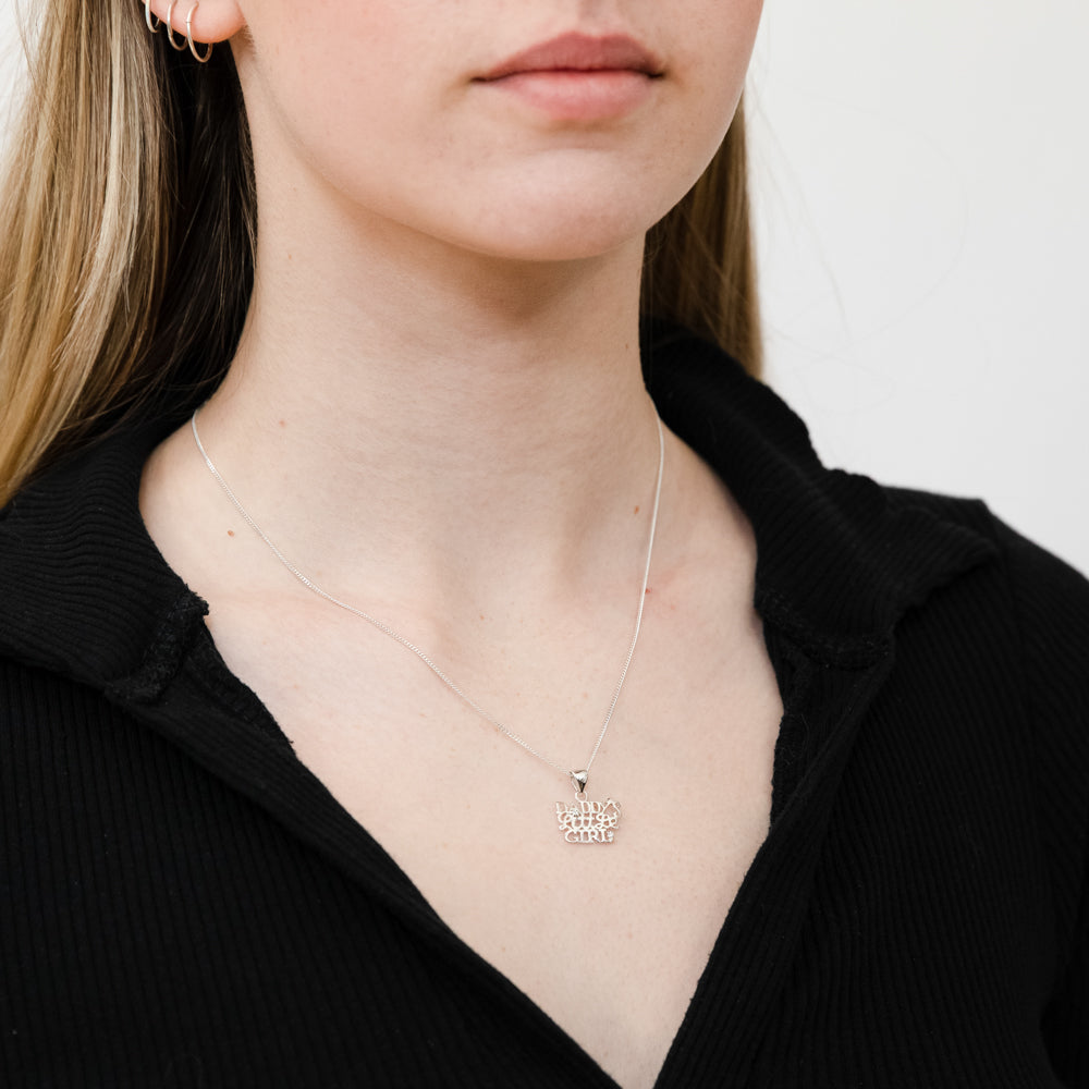 Sterling Silver Cubic Zirconia Daddy's Little Girl Pendant - Image 2