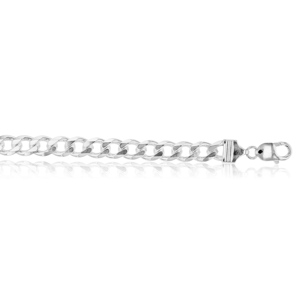 Sterling Silver Dicut Heavy Curb 250 Gauge Gents Bracelet 21cm - Image 2