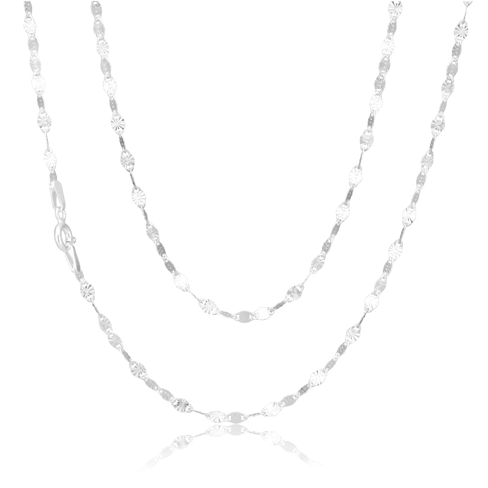Sterling Silver Fancy Diamond Cut Twist Chain - Image 2
