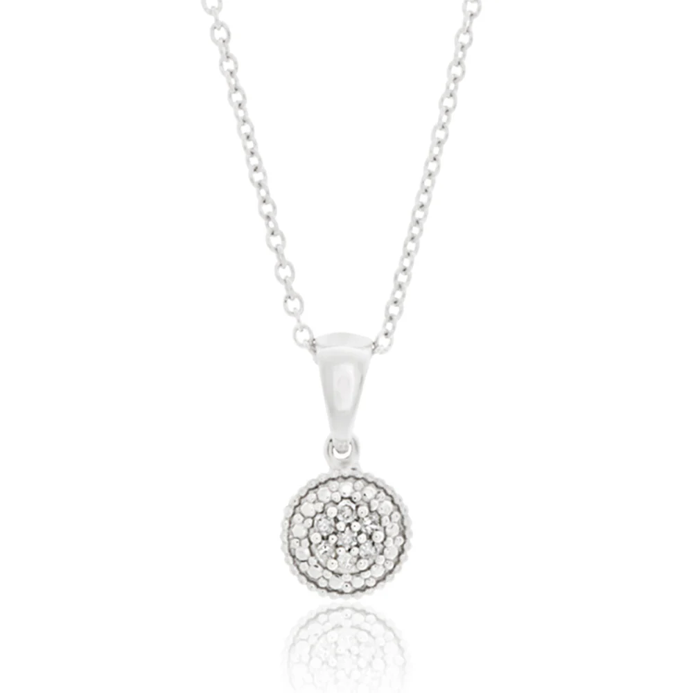 Sterling Silver Glittering Star Diamond Pendant on Chain