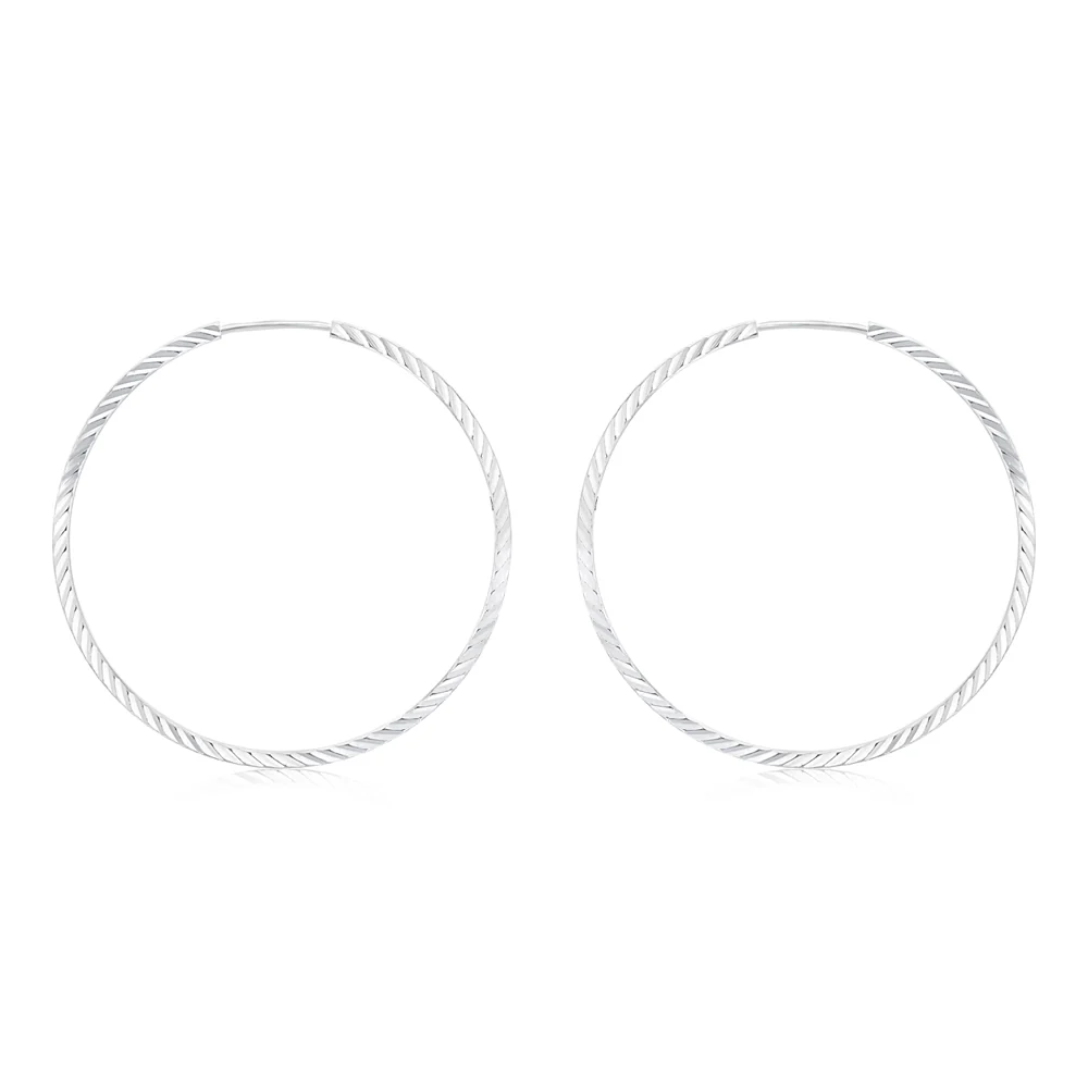 Sterling Silver Plain Hoop Earrings