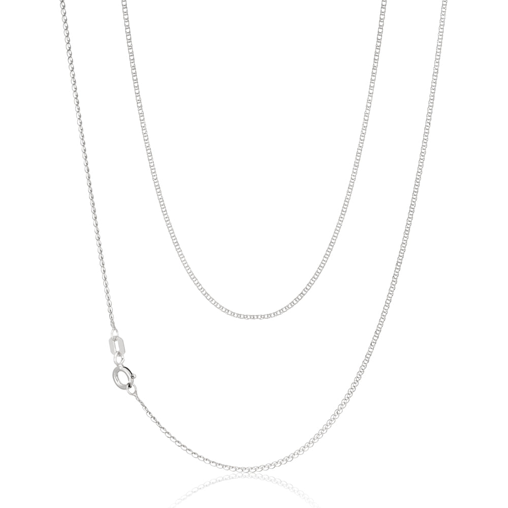 Sterling Silver Rhodium Plated 45cm 20 Gauge Double Curb Chain - Image 2