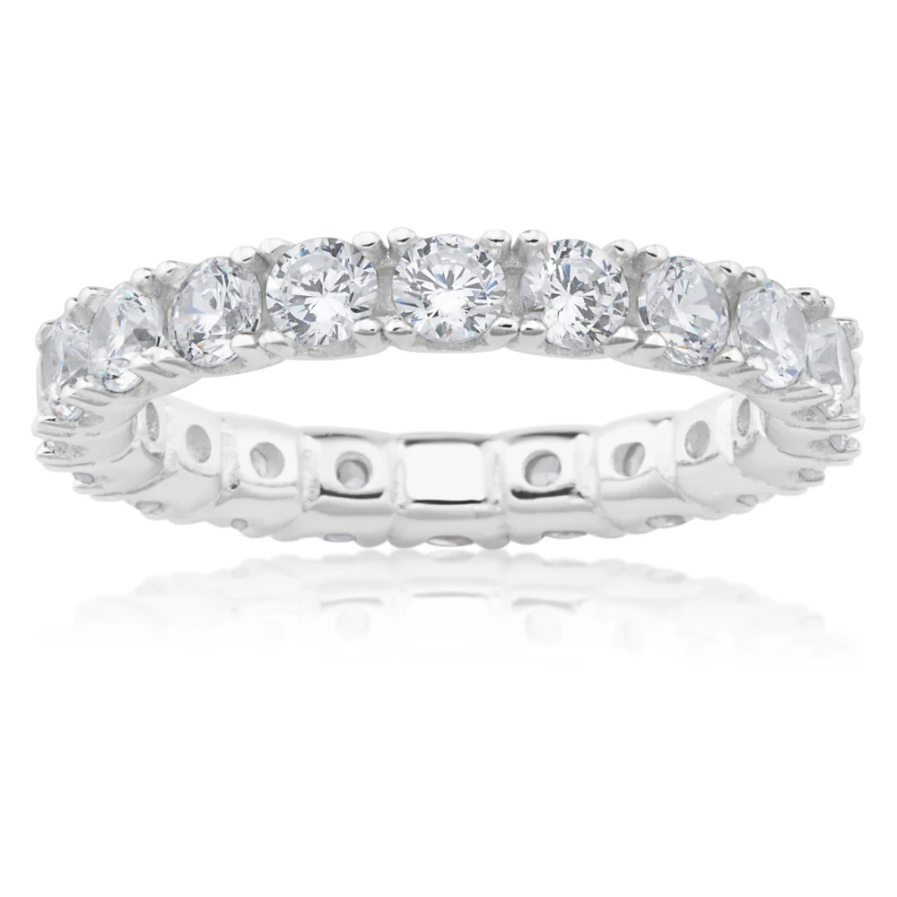 Sterling Silver Round Zirconia Wrap-Around Ring   *NO RESIZE*