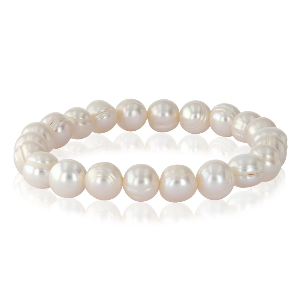 White Potato Pearl Elastic Bracelet